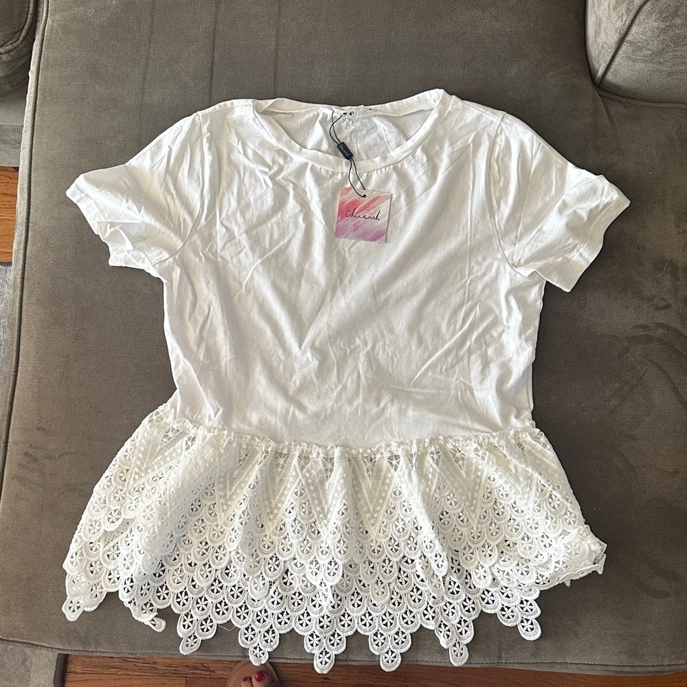 Chicwish lace peplum top XL